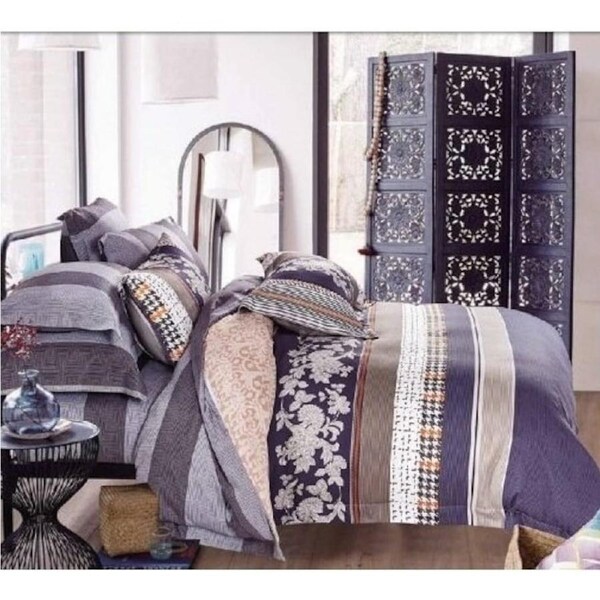 Vegas Design 100% Cotton Quilt Cover Set 300TC Double