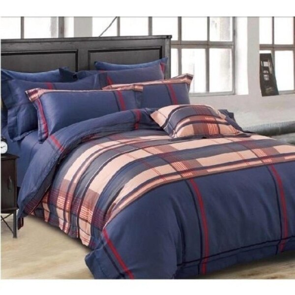 Deep Navy Design 100% Cotton Quilt Cover Set 300TC King