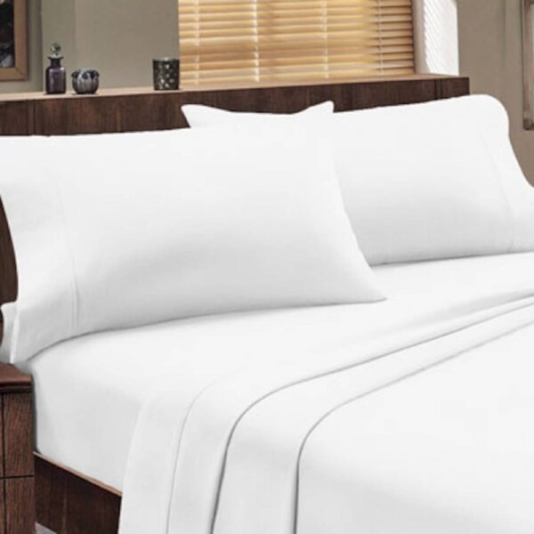 Egyptian Cotton Rich Sheet Set 1000TC in 10 Colours Single / Hot Pink