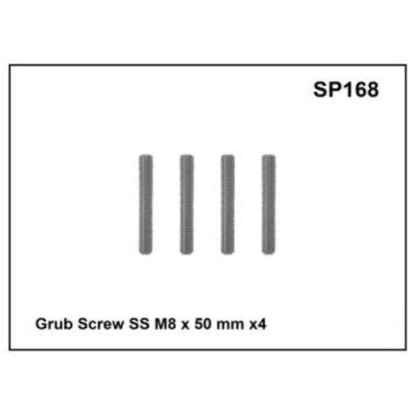 Prorack-Whispbar Grub Screw SS M8 x 50mm x 4 SP168