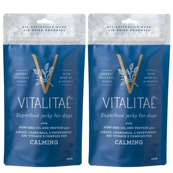 2x Vitalitae 150g Natural Wellness Treat Jerky Calming Hemp Oil/Protein Pet/Dog