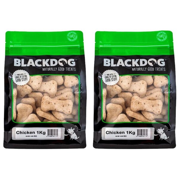2x Blackdog 1kg Naturally Good Pet/Dog Premium Chicken Biscuits Healthy Treats