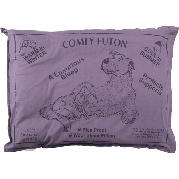 Aussie Comfort Dog Bed Wool Futon Pet Sleeping 102cm Cushion Pillow Mat L GRY/PP