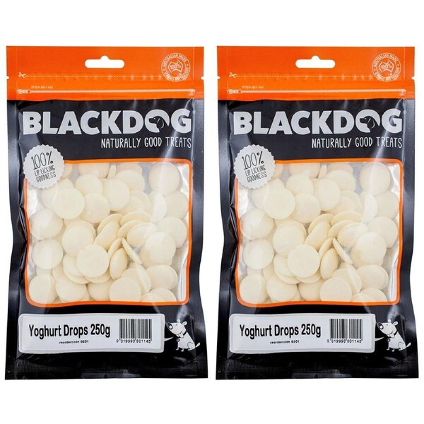 2x Blackdog 250g Naturally Good Pet/Dog Yoghurt Drops Healthy Treats/Food/Reward