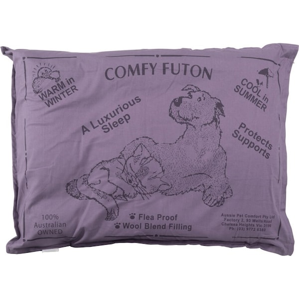 Aussie Comfort Dog Bed 90cm Futon Pet/Puppy Sleeping Cushion Pillow Mat M GRY/PP