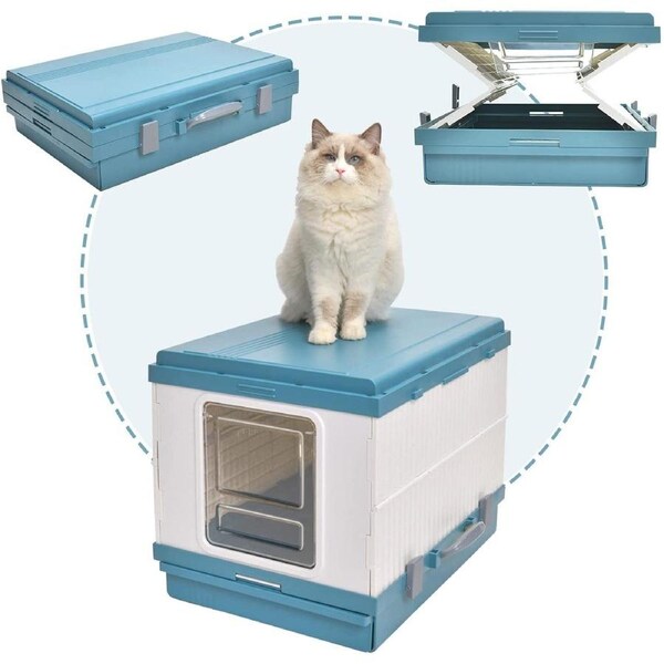 YES4PETS XL Portable Cat Toilet Litter Box Tray Foldable House with Handle and Scoop