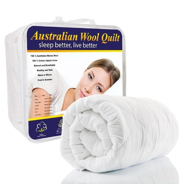 Australian Made Winter Weight Merino Wool Quilt 500/700GSM Single / 700 GSM