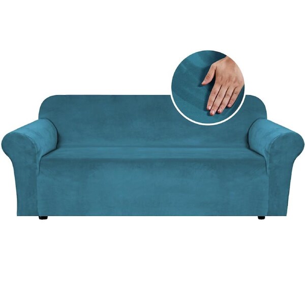 Velvet Plush Sofa Cover Stretch Couch Cover Furniture Protector for 1/2/3 Seater Luggage / Recliner