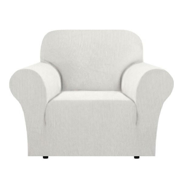 Super Stretch Couch Covers Sofa Covers Slip Covers Soft Thick 1/2/3/4 Seater Ivory White / One Seater