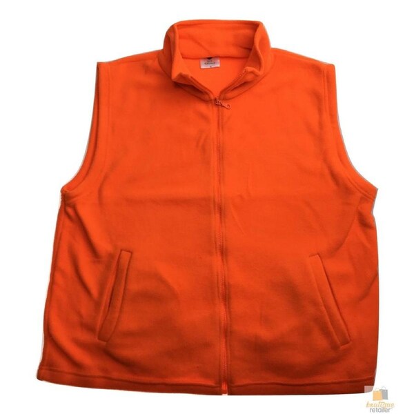 PLAIN HI VIS Polar Fleece Vest Full Zip Safety Workwear High Visibility Fleecy Fluro Yellow / XL