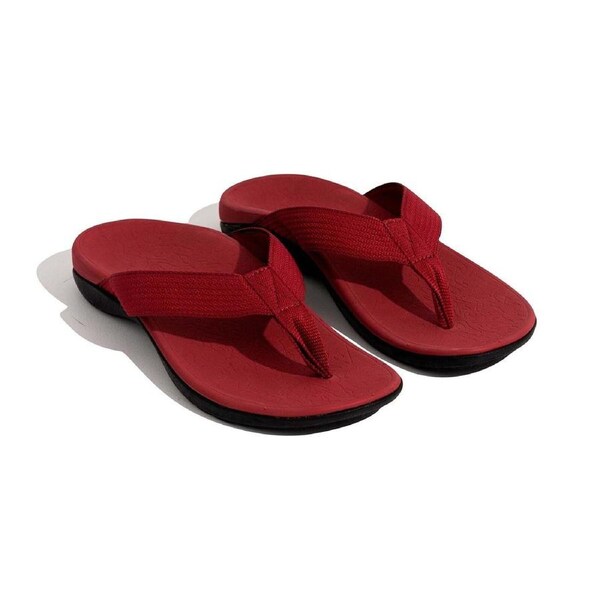 AXIGN Premium Orthotic Arch Support Flip Flops Sandal Thongs Archline - Red Euro 41