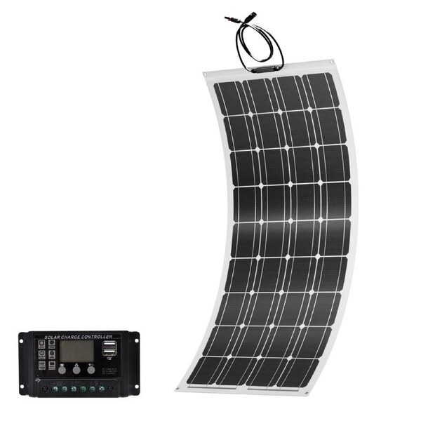 Acemor 12V 250W Flexible Solar Panel + 30A Controller Battery Charge Power Caravan Camping Battery