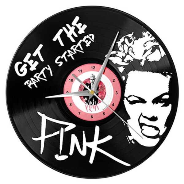 PINK Singer Artist Vinyl Record Wall Clock Get the Party Started Design