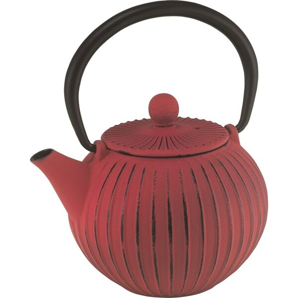 Avanti Cast Iron Teapot - Red Ribbed 500ml
