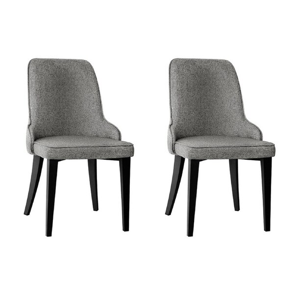 Fabric Dining Chairs - Grey - Set of 2