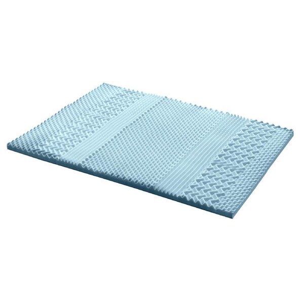 7 Zone Cool Gel Memory Foam Bed Topper with Bamboo Cover 5cm - King