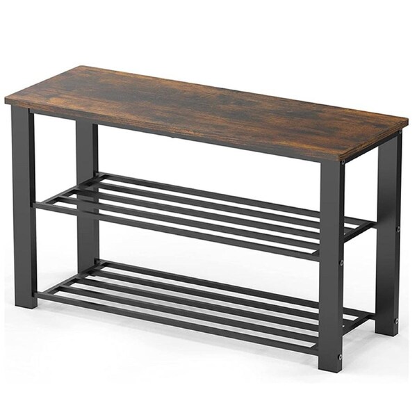 3-Tier Shoe Rack, Storage Organizer Seat Shoe Storage Bench for Entryway, Living Room, Hallway