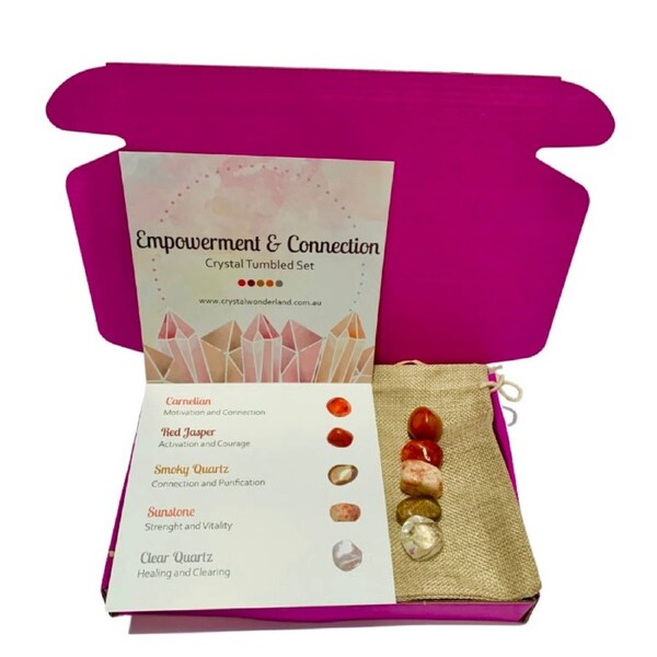 Empowerment & Connection Crystal Tumbled Gift Set