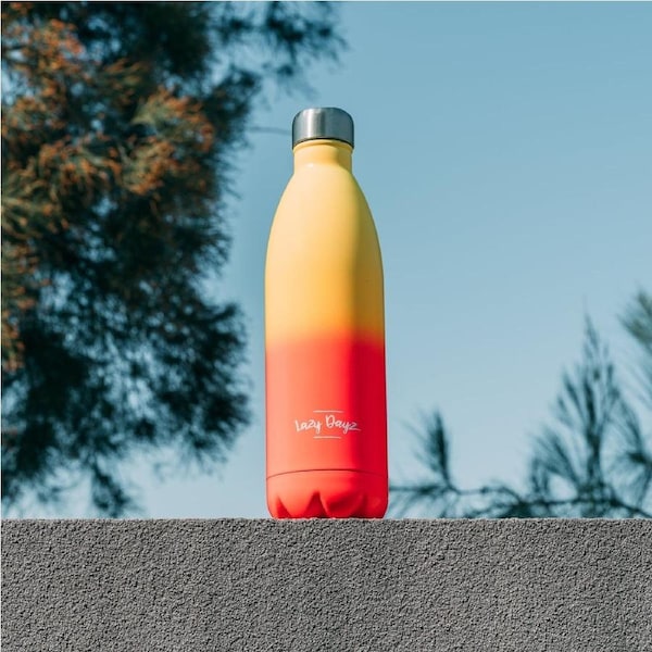Lazy Dayz Jumbo Drink Bottle 1L - Yellow Peach Ombre