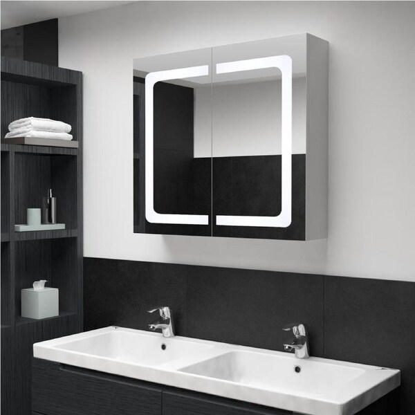 LED Bathroom Mirror Cabinet 80x12.2x68 cm vidaXL
