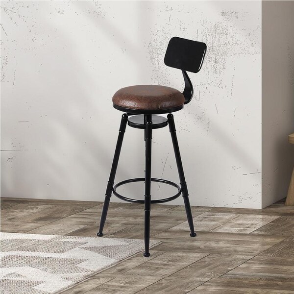 Levede Bar Stools with Back PU Leather Padded
