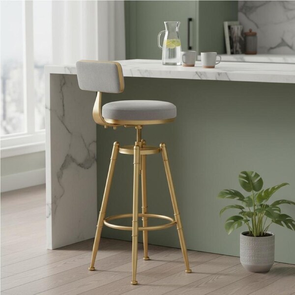Levede Bar Stools Velvet Swivel Grey