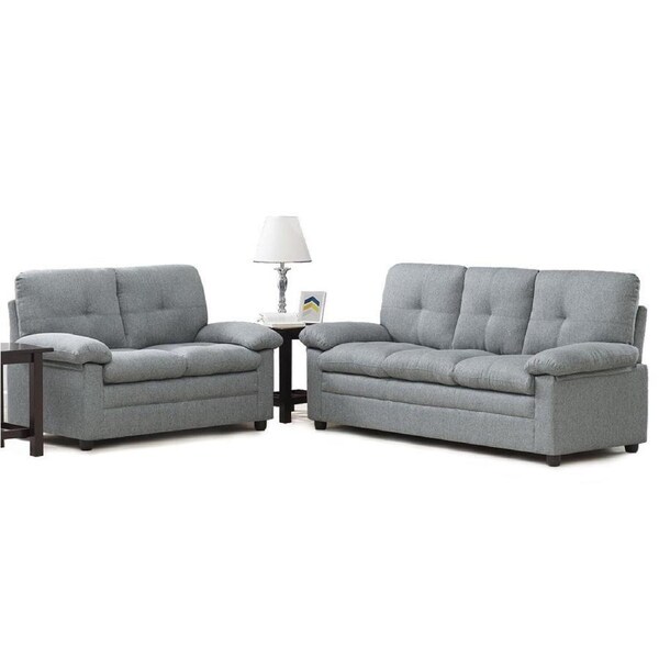 Foret 3+2 Seater Sofa Sectional Lounge Couch Furniture Modern Fabric Grey