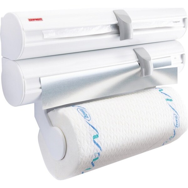 Leifheit Rolly Mobil Wall Mounted Foil Cling Film & Kitchen Roll Dispenser White - 25795