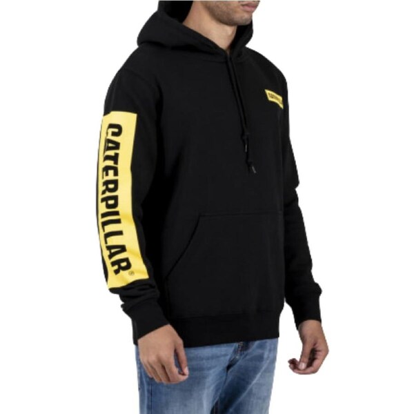 Caterpillar Triton Block Hoody Hooded Sweat Hoodie Jumper - Black/Yellow S