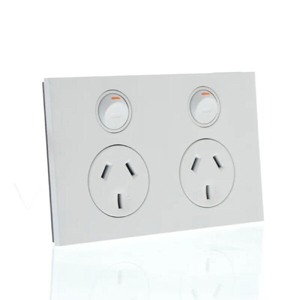 CLIPSAL SATURN ZEN Z4025-ZW - Double GPO 10Amp 250v - Zen White