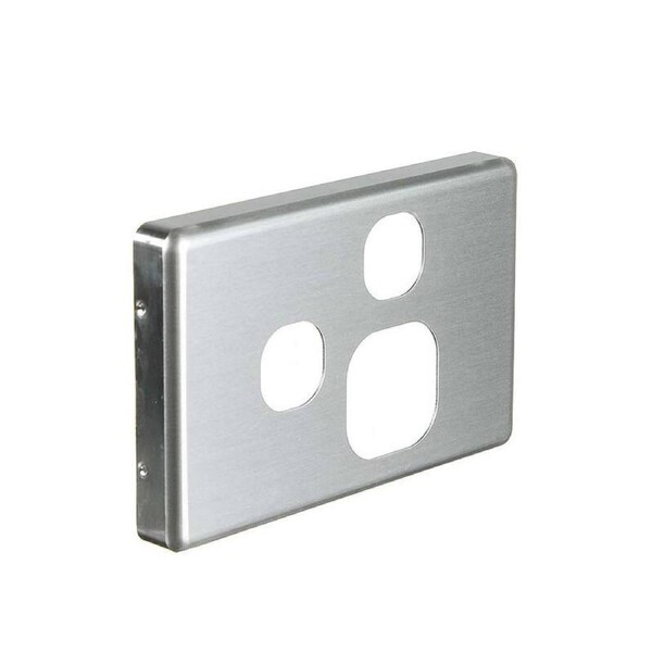 NLS 30559 - Single Power Point With Extra Switch Brushed Aluminium Cover