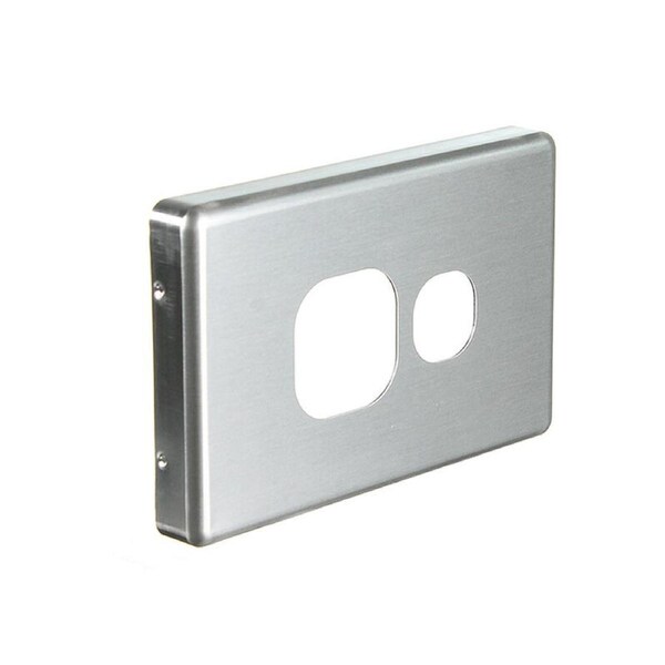 NLS 30558 - Single Power Point Brushed Aluminium Cover