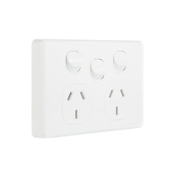NLS 30502 - Double Power Point 10Amp with Extra Switch - Classic Style