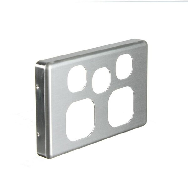 NLS 30557 - Double Power Point With Extra Switch Brushed Aluminium Cover