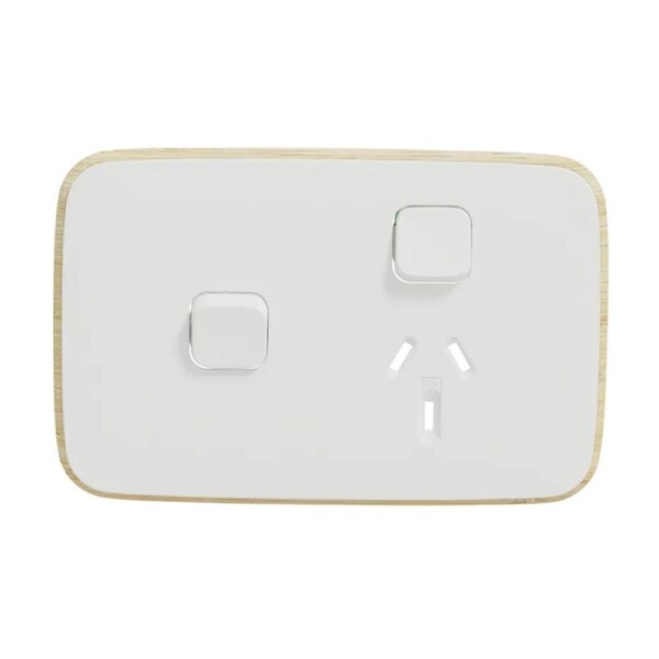 Clipsal Iconic ARCTIC WHITE Essence Skin Socket Switch Horizontal Single Extra Switch - E3015XC-AW