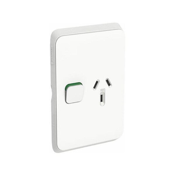 Clipsal Iconic 3015V-VW - Single Vertical Power Point GPO 10Amp 250v Vivid White