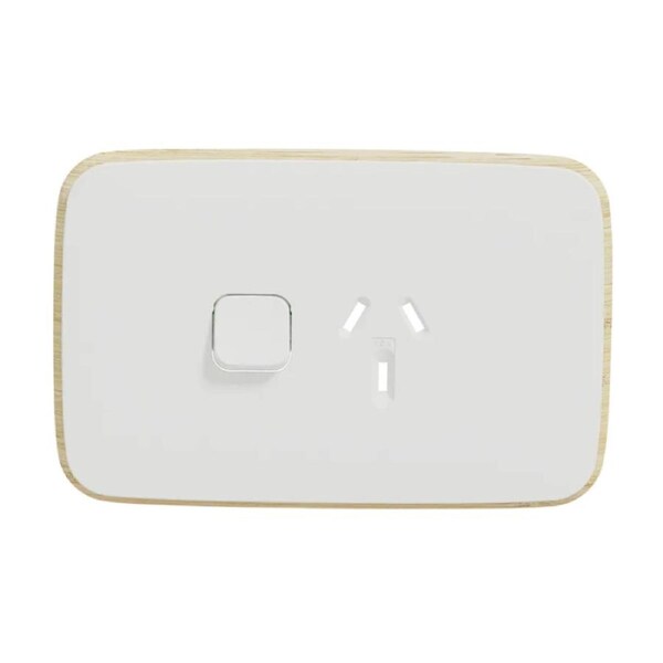 Clipsal Iconic Arctic White Essence Skin Socket Switch Horizontal Single - E3015C-AW