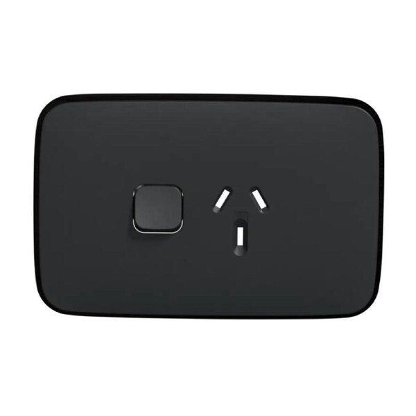 Clipsal Iconic ASH GREY Essence Skin Socket Switch Horizontal Single 10 Amp - E3015C-AG