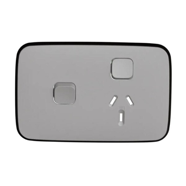 Clipsal Iconic ASH GREY Essence Skin Socket Switch Horizontal Single Extra Switch - E3015XC-AG