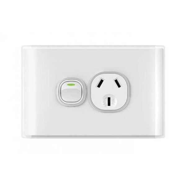 Snow Leopard SNPP1GWW - Single Power Point GPO 10Amp 250v - Glass Look