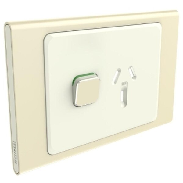 Clipsal Iconic STYL Single Switched Internal Power point Cover Plate Crowne - S3015C-CE