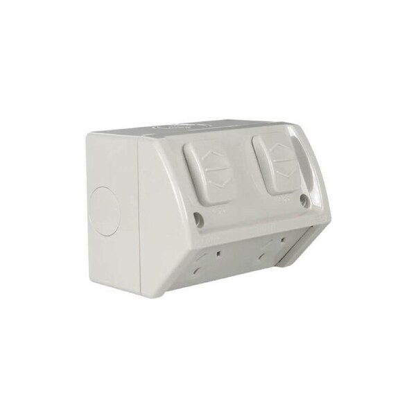 CLIPSAL WSC227/2 - Double Weatherproof Power Point 10amp Resistant Grey - IP54