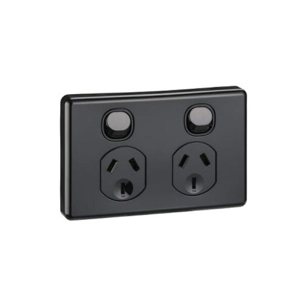 CLIPSAL Classic C2025-BK - 10 amp Double Power Point - Black