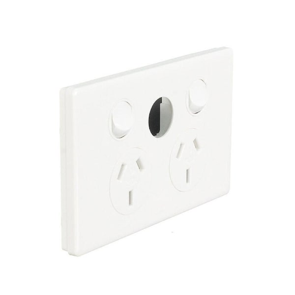 Legrand ED777XWE - Dedicated Plate Double Power Point 10Amp Unloaded Extra Switch Excel Life