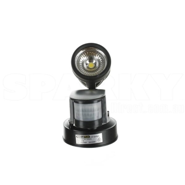 Single Spot 15w LED with Motion Sensor BLACK IP54 1350lm - NLS 20413