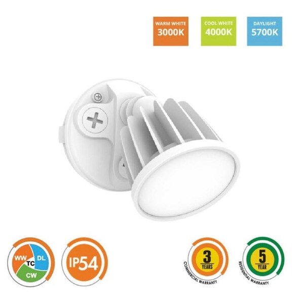 SE70801TC-WH - Stargem III Single15W LED Floodlight Tri-Colour White