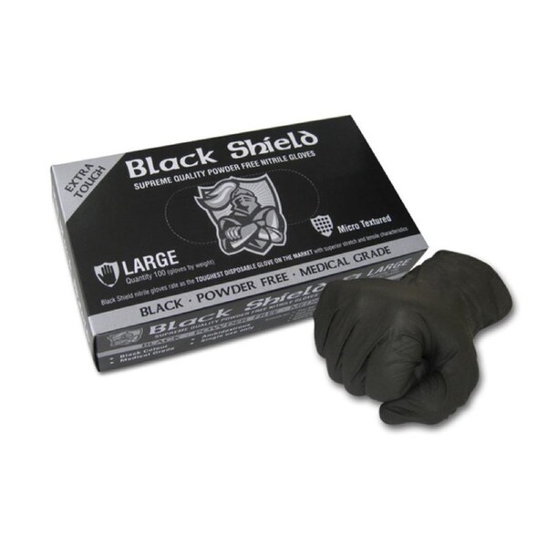 Maxisafe - BLACK SHIELD Extra Heavy Duty Nitrile Gloves XL - QTY 100 - Medical Grade - GNB218