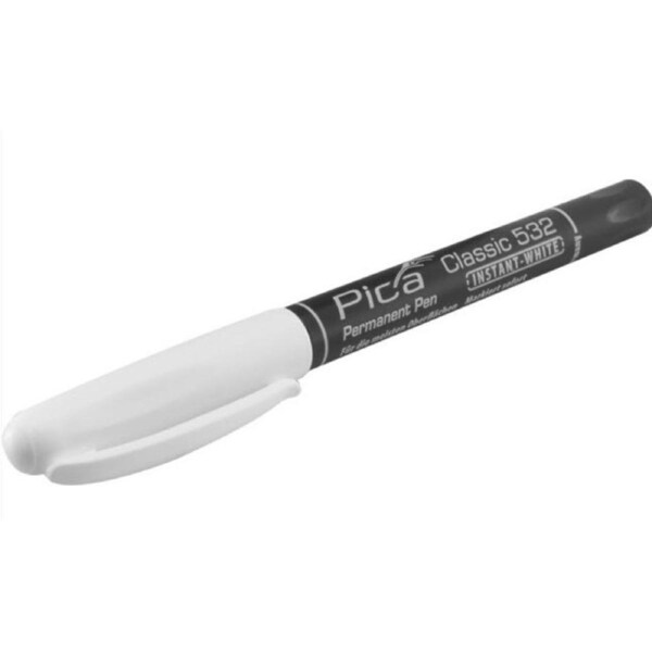 Pica Marker 532-52 - Classic 532 Instant White Permanent Marker 1-2mm