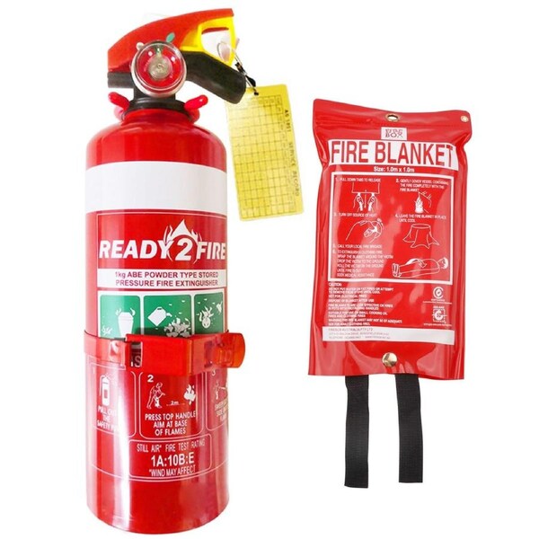 READY2FIRE Fire Extinguisher with Fire Blanket 1.0m x 1.0m