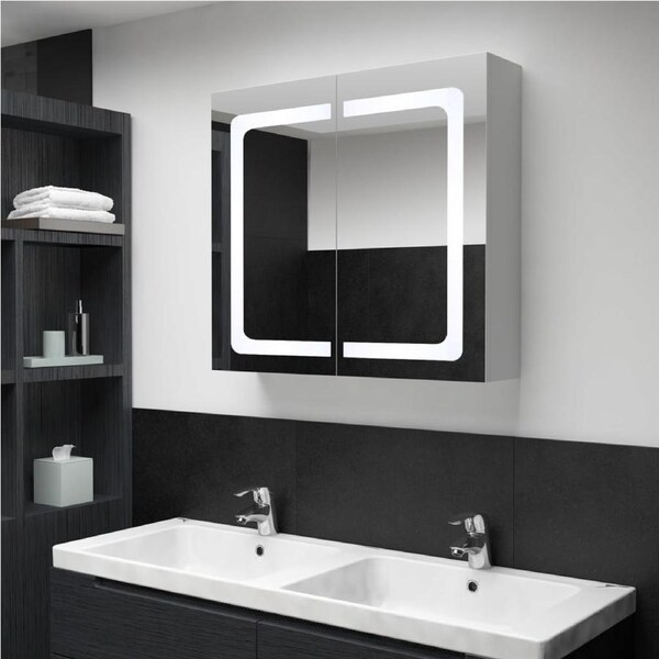 LED Bathroom Mirror Cabinet 80x12.2x68 cm vidaXL